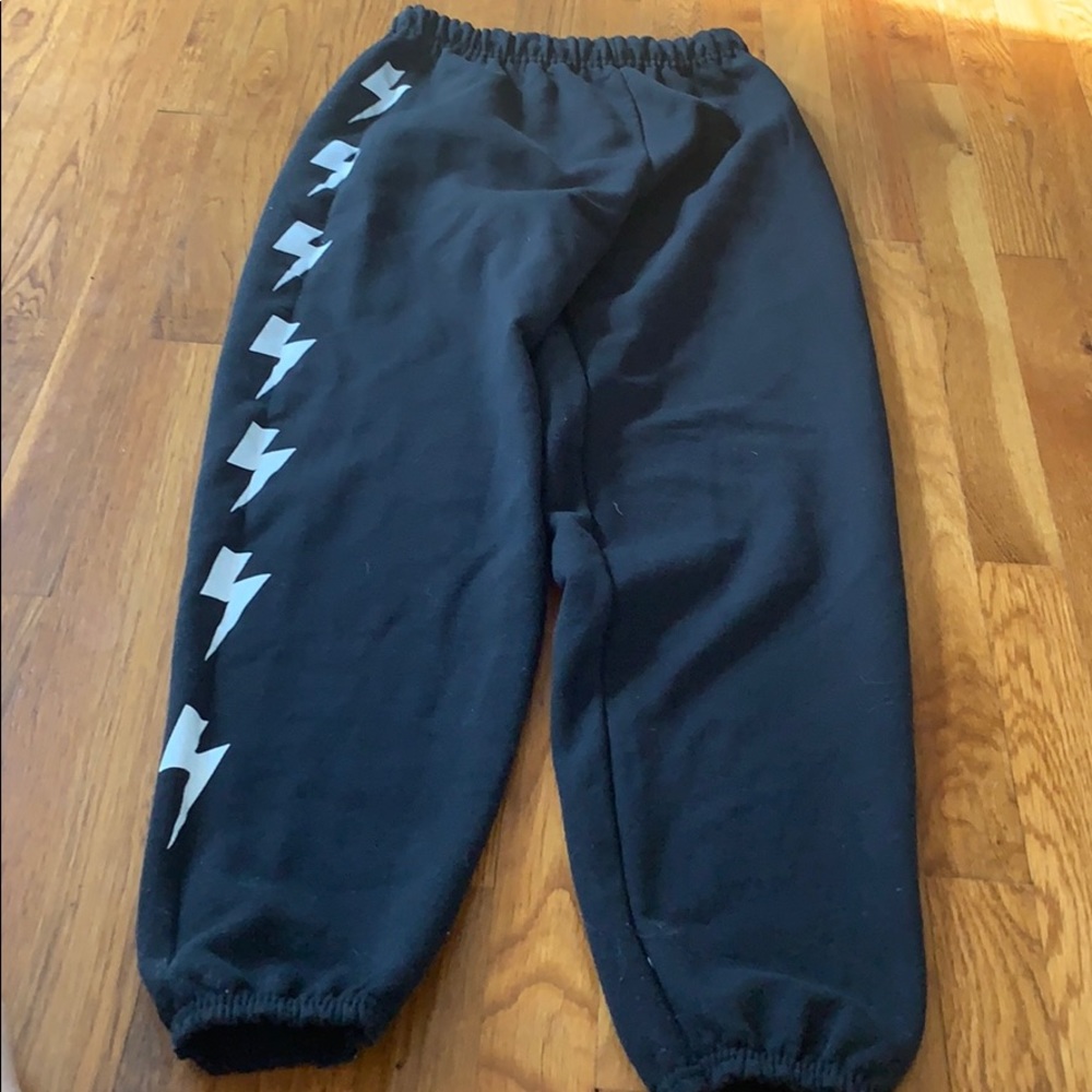 Starfit Small black lightning bolt sweats.
